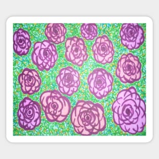 Preppy Rose Garden Print Sticker